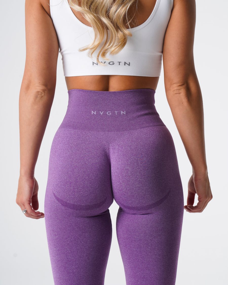 NVGTN Curve Seamless Leggings Damen Lila Österreich | P5UDVKU2