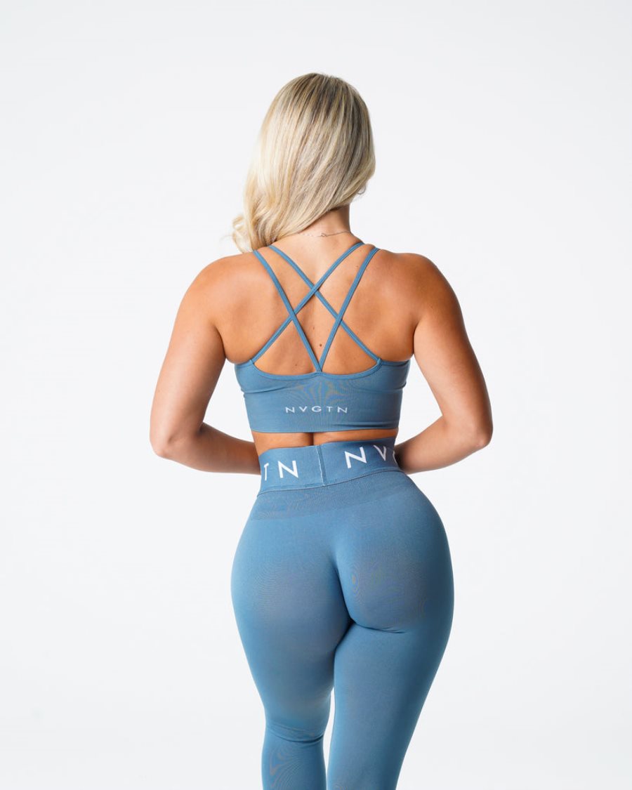 NVGTN Flourish Seamless Sport Bh Damen Blau Österreich | ASaPoqft