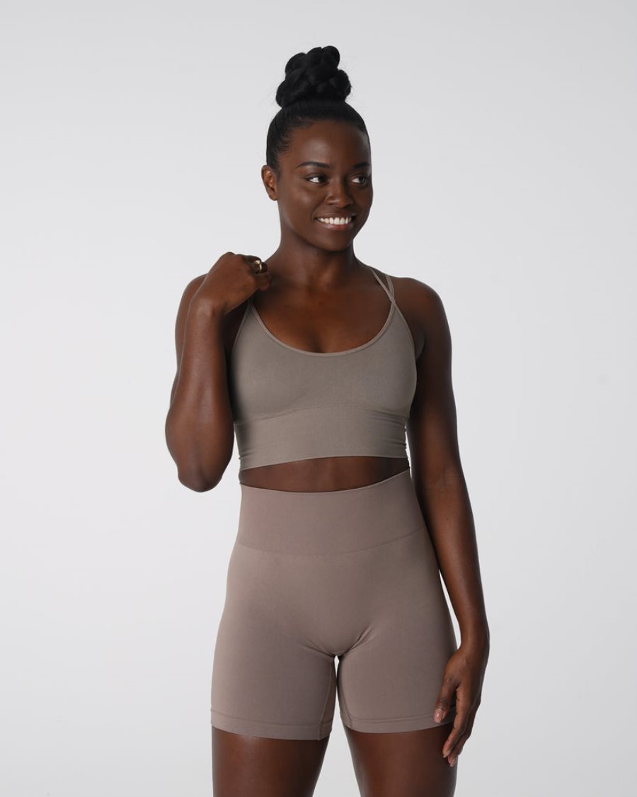 NVGTN Flourish Seamless Sport Bh Damen Grau Braun Österreich | CrsDZWm0