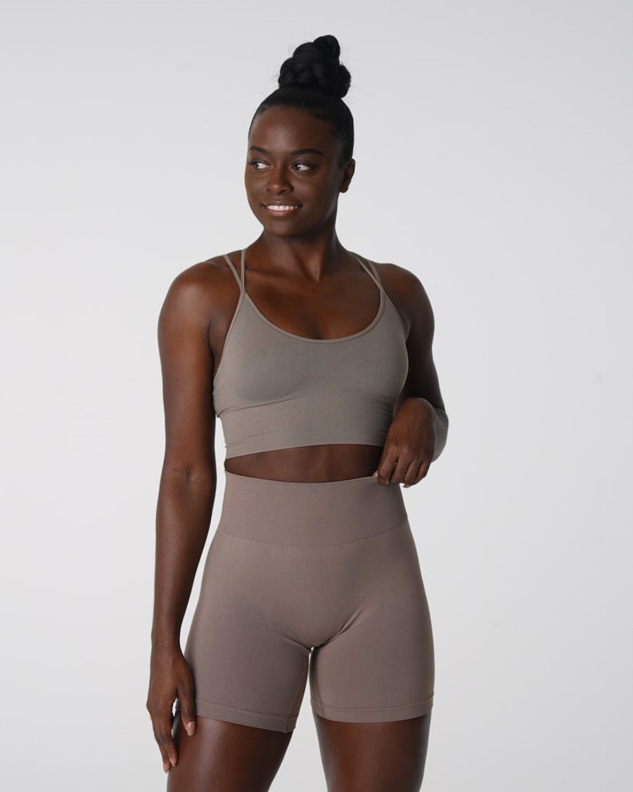 NVGTN Flourish Seamless Sport Bh Damen Grau Braun Österreich | CrsDZWm0