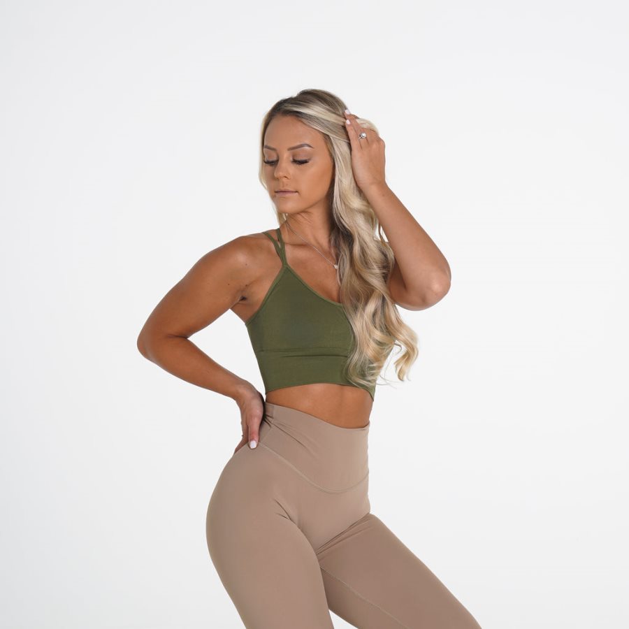 NVGTN Flourish Seamless Sport Bh Damen Khaki Grün Österreich | q60XspxT