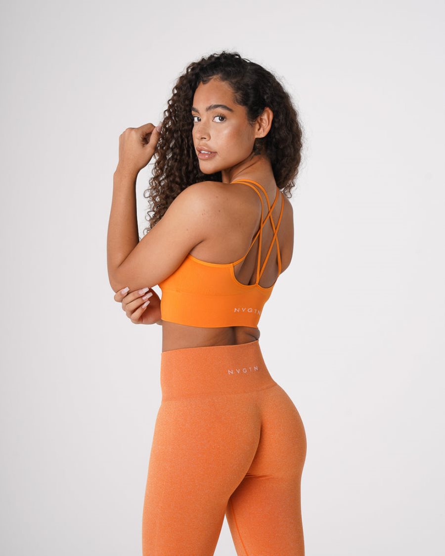 NVGTN Flourish Seamless Sport Bh Damen Orange Österreich | gh7suC2s