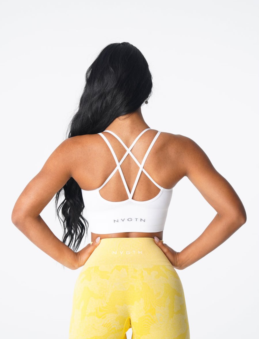 NVGTN Flourish Seamless Sport Bh Damen Weiß Österreich | GwEmPDR4