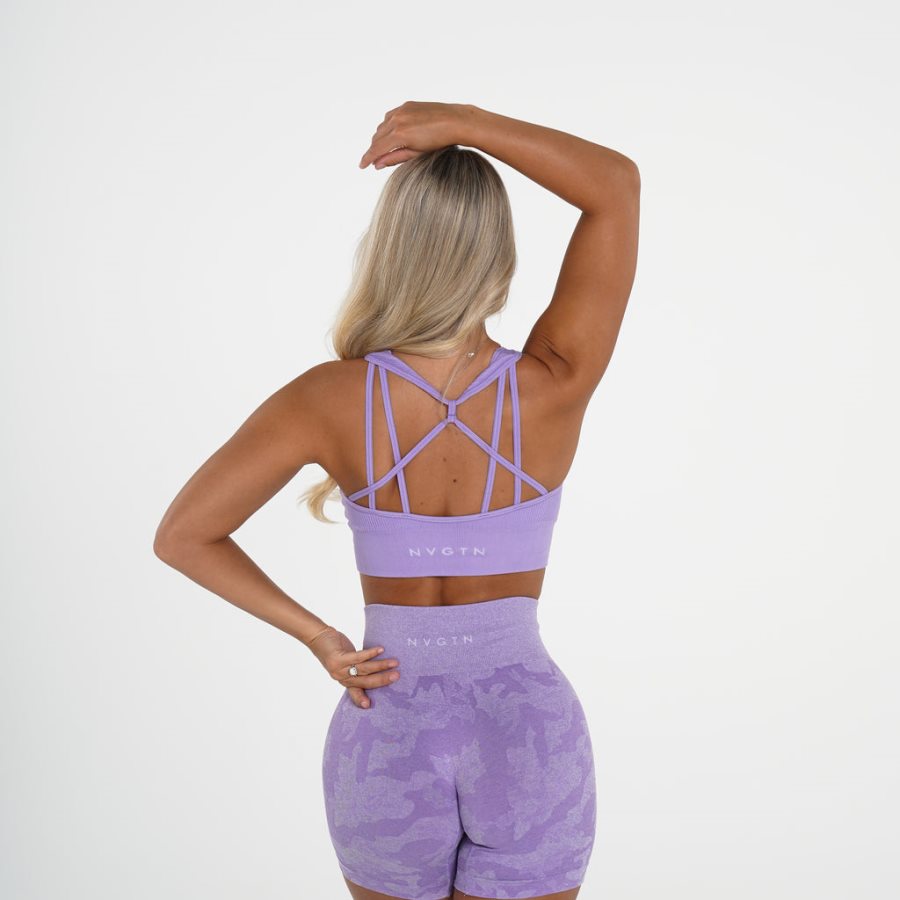 NVGTN Galaxy Gerippt Seamless Sport Bh Damen Lila Österreich | 0QziDiEc