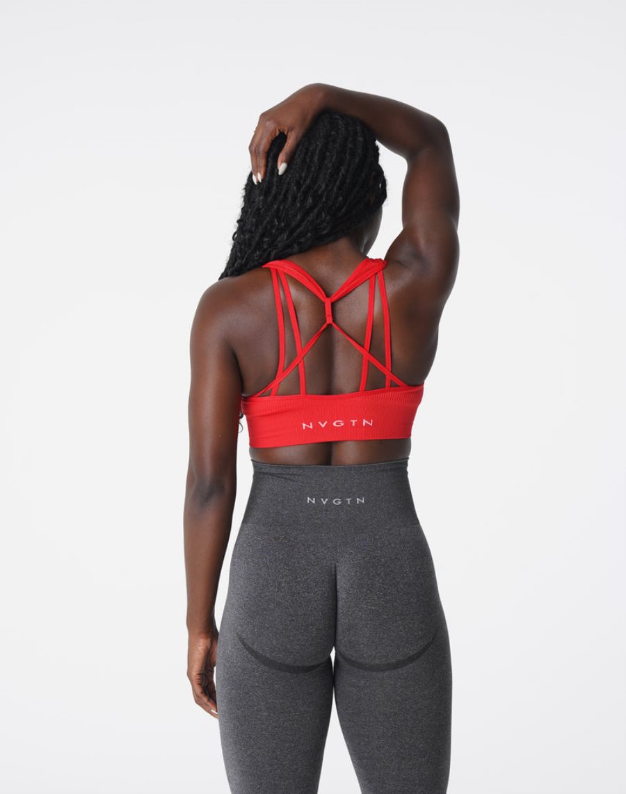 NVGTN Galaxy Gerippt Seamless Sport Bh Damen Rot Österreich | 6nxedwPp