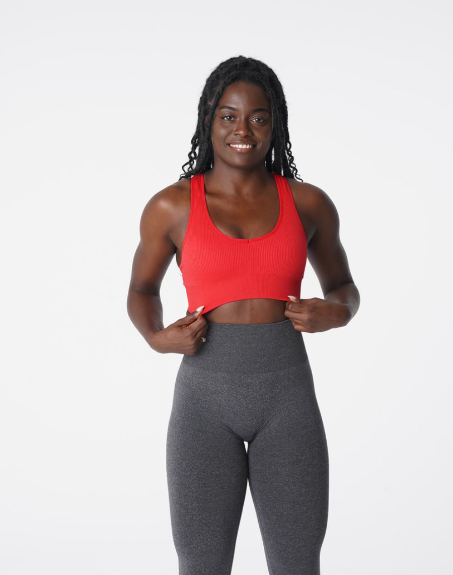 NVGTN Galaxy Gerippt Seamless Sport Bh Damen Rot Österreich | 6nxedwPp