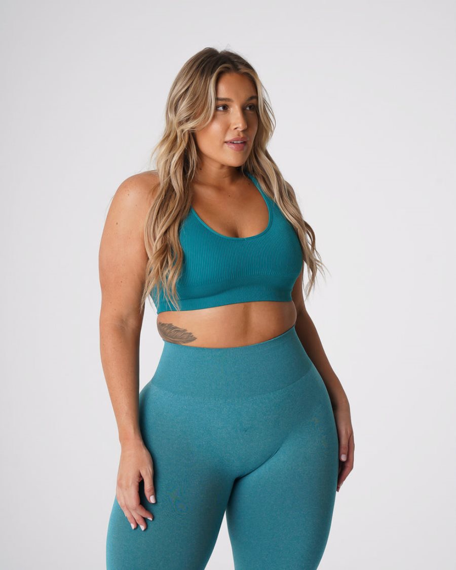 NVGTN Galaxy Gerippt Seamless Sport Bh Damen Türkis Österreich | B6WkShjH