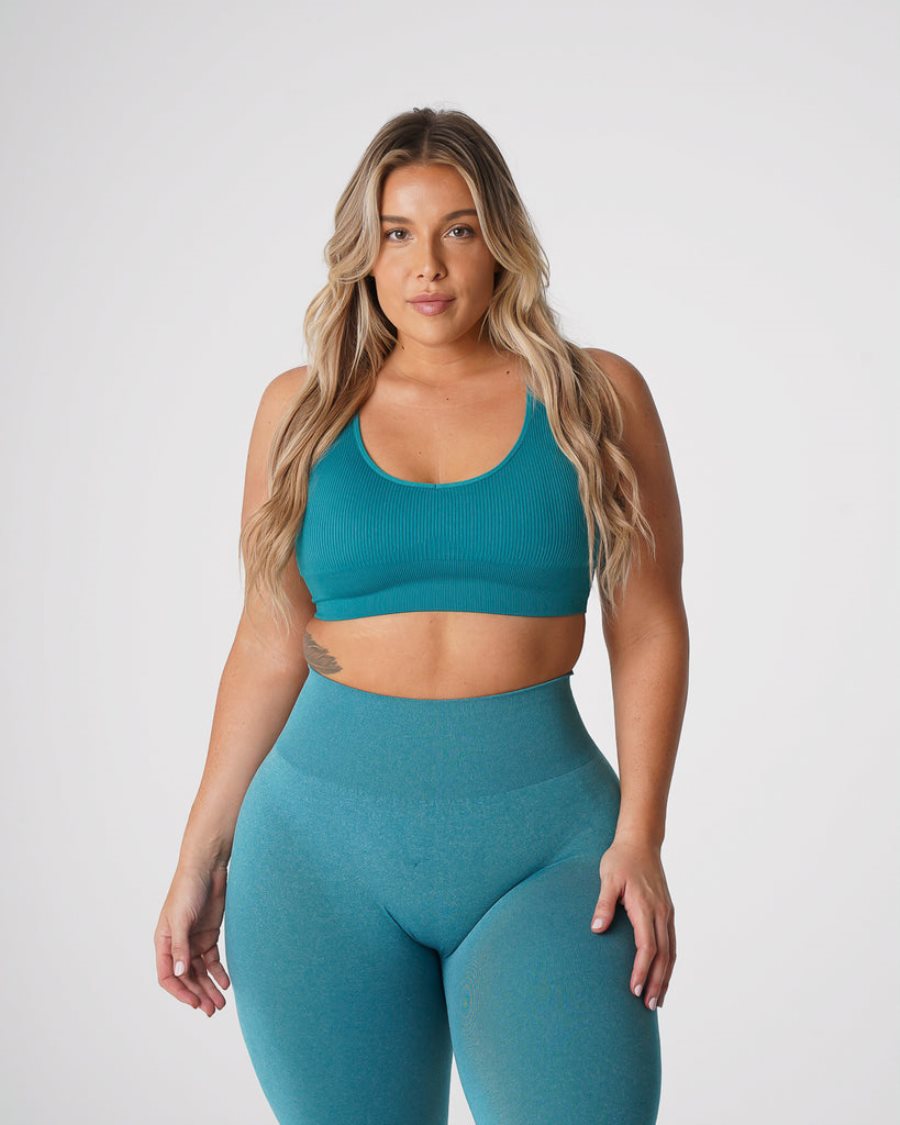 NVGTN Galaxy Gerippt Seamless Sport Bh Damen Türkis Österreich | B6WkShjH