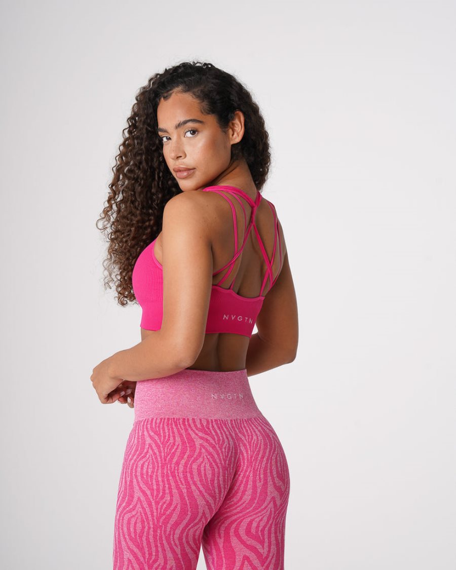 NVGTN Galaxy Gerippt Seamless Sport Bh Damen Fuchsie Österreich | TJ5JOXLF