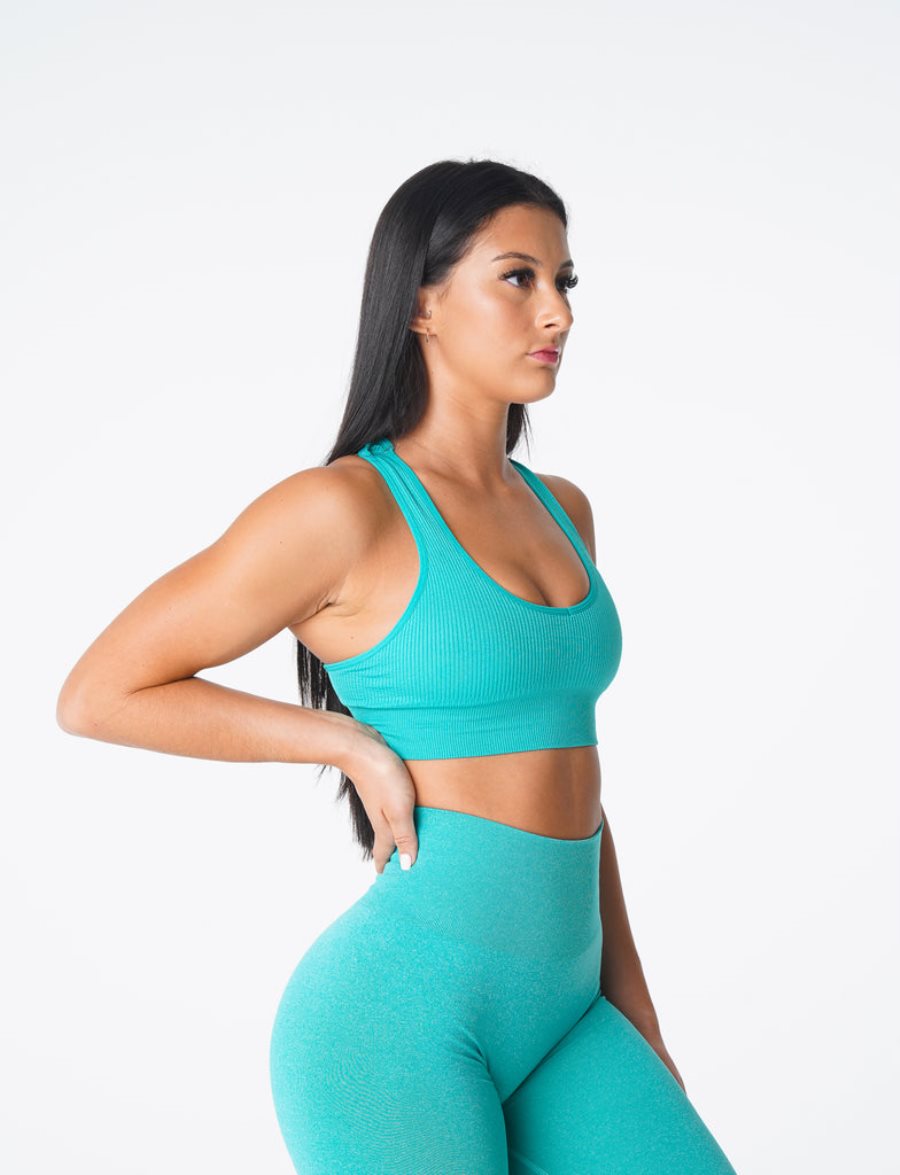 NVGTN Galaxy Gerippt Seamless Sport Bh Damen Türkis Österreich | fooQPs8V