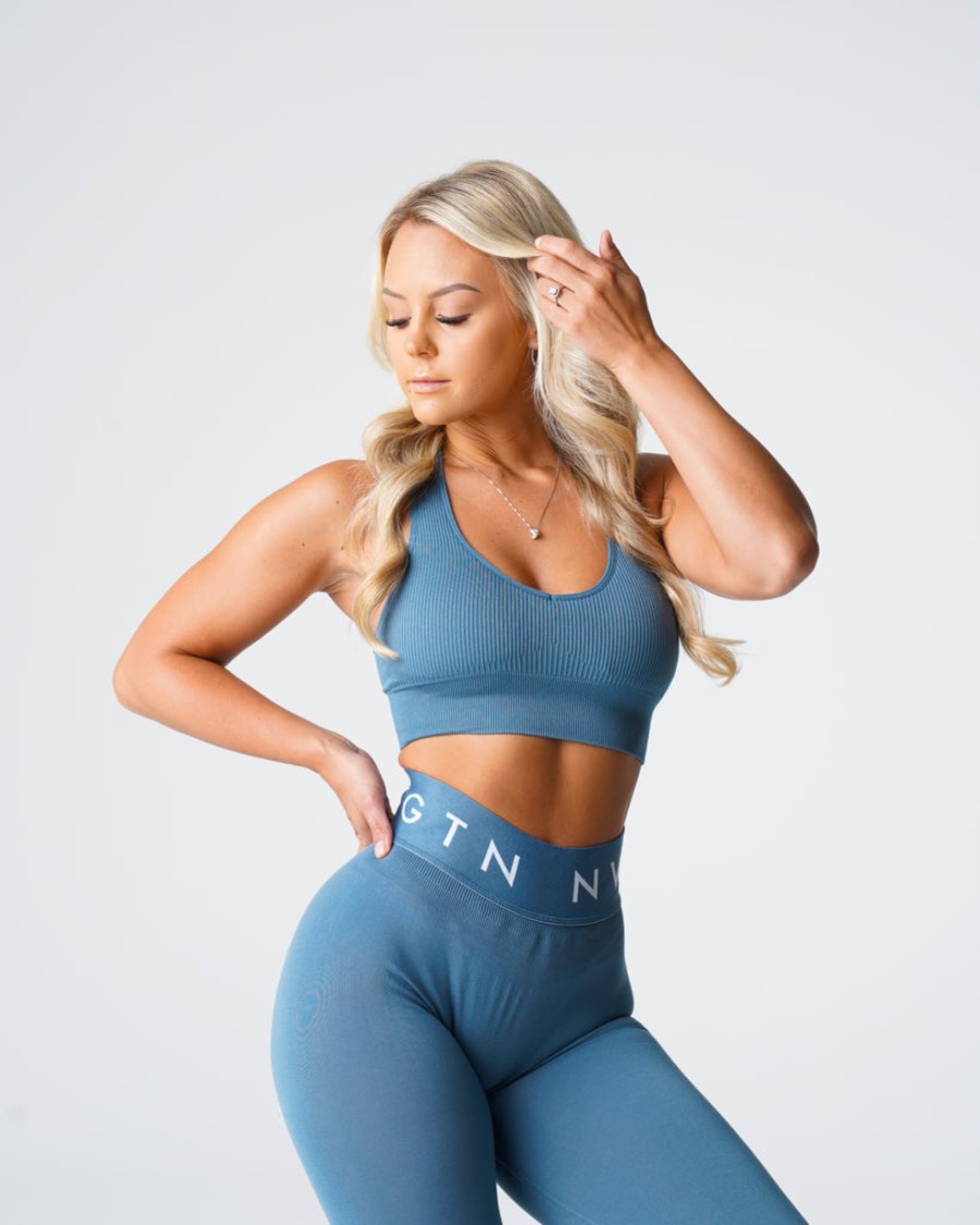 NVGTN Galaxy Gerippt Seamless Sport Bh Damen Blau Österreich | ogR02gIz