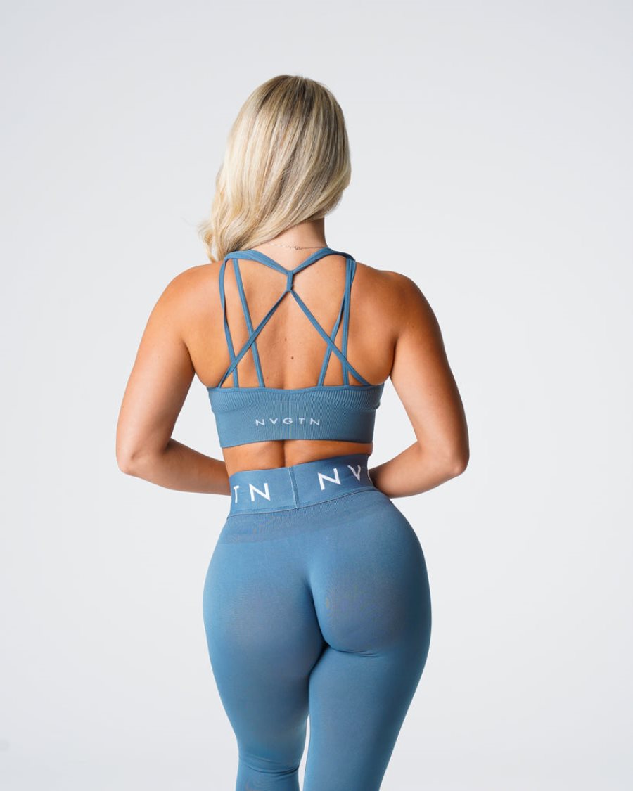 NVGTN Galaxy Gerippt Seamless Sport Bh Damen Blau Österreich | ogR02gIz