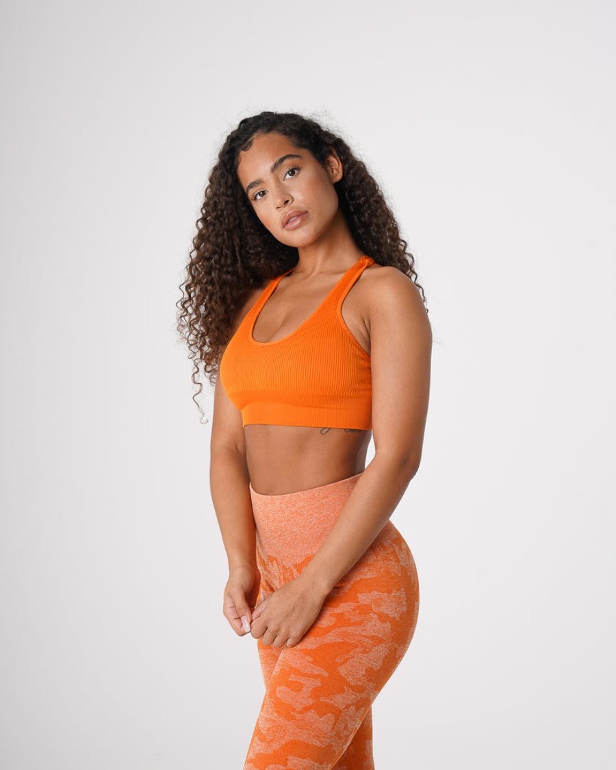 NVGTN Galaxy Gerippt Seamless Sport Bh Damen Orange Österreich | tydNKMLh