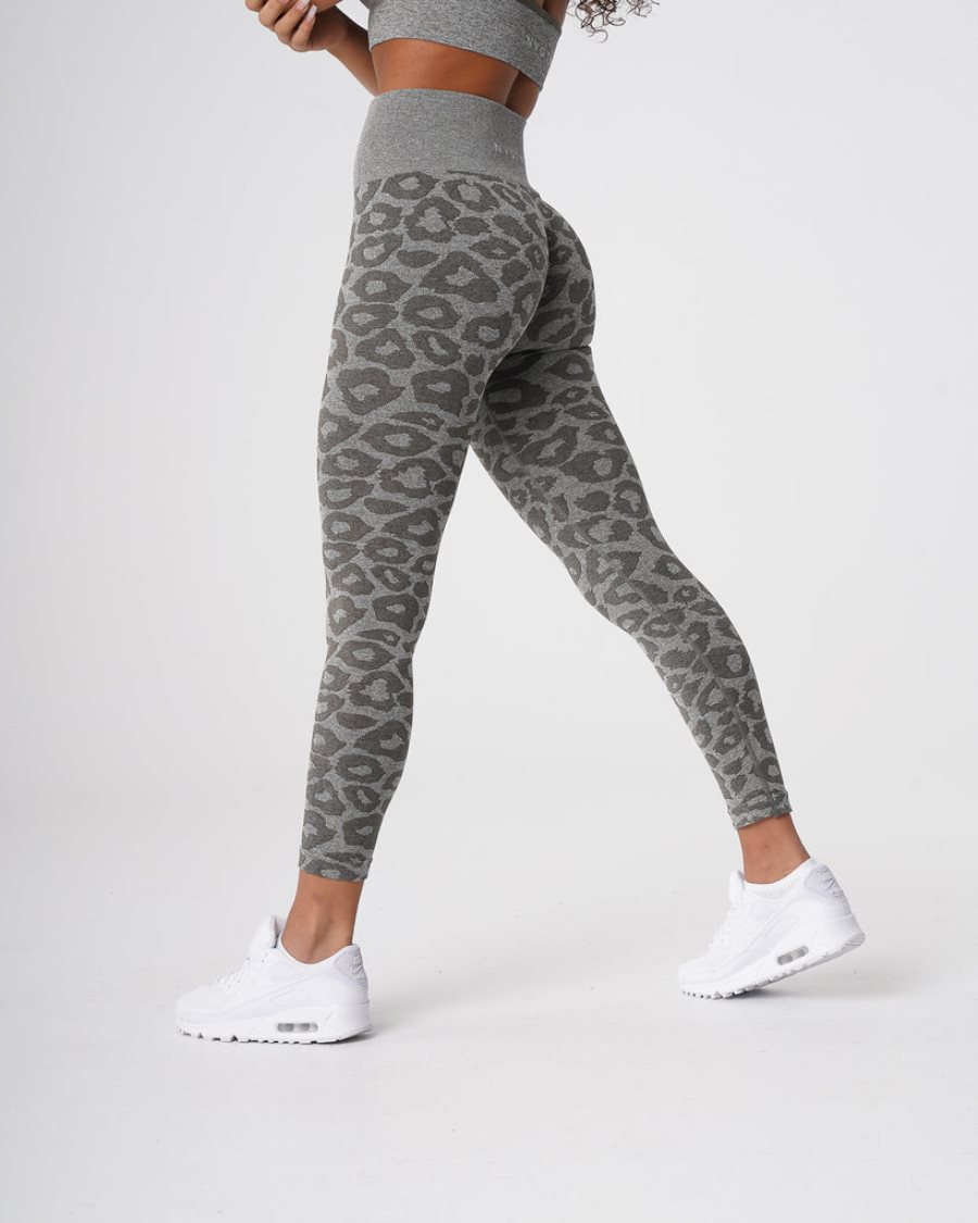 NVGTN Leopard Seamless Leggings Damen Khaki Grün Österreich | w7VzvUu5