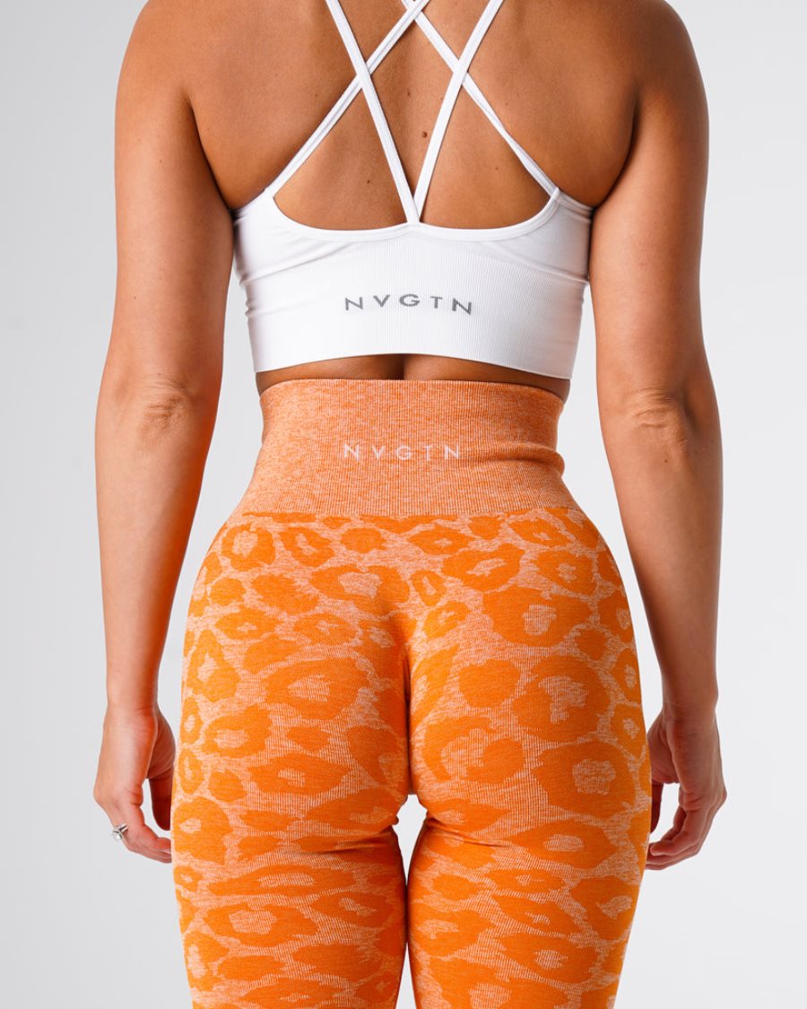 NVGTN Leopard Seamless Leggings Damen Orange Österreich | vRaYsiBw