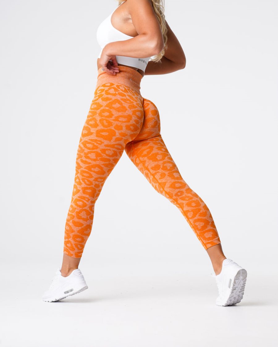 NVGTN Leopard Seamless Leggings Damen Orange Österreich | vRaYsiBw