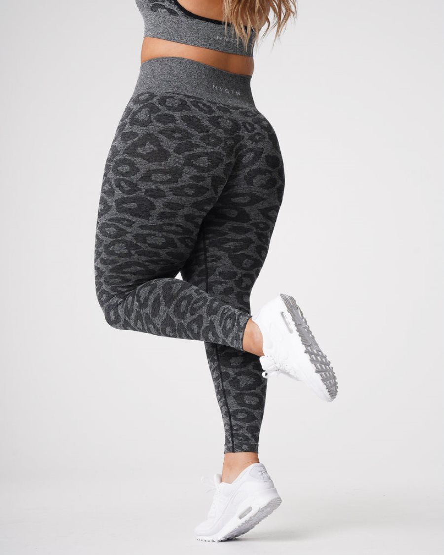 NVGTN Leopard Seamless Leggings Damen Schwarz Österreich | lVJYgCYG