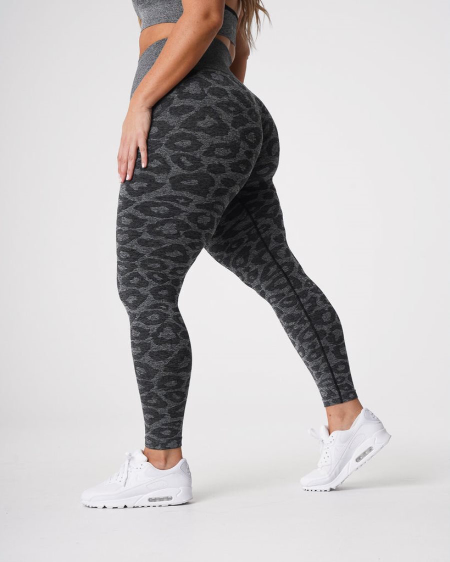 NVGTN Leopard Seamless Leggings Damen Schwarz Österreich | lVJYgCYG