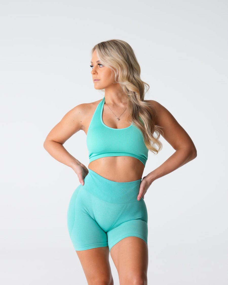 NVGTN Limitless Gerippt Seamless Halter Sport Bh Damen Mintfarben Österreich | 2aXjLILI