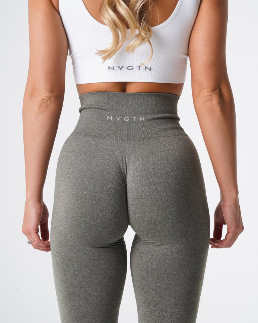 NVGTN NV Seamless Leggings Damen Khaki Grün Österreich | oxvn9MS7