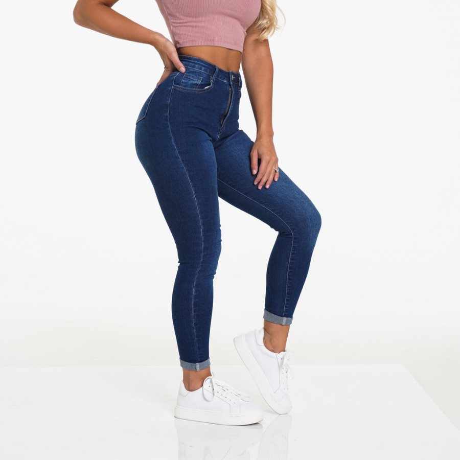 NVGTN Navishape Jeans Damen Dunkelblau Österreich | 8USRADe3