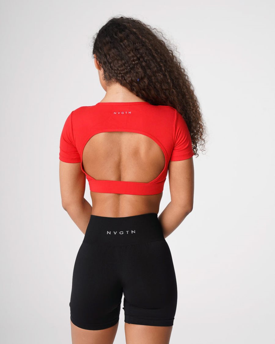 NVGTN Open Back T-shirts Damen Rot Österreich | GBG70dOo