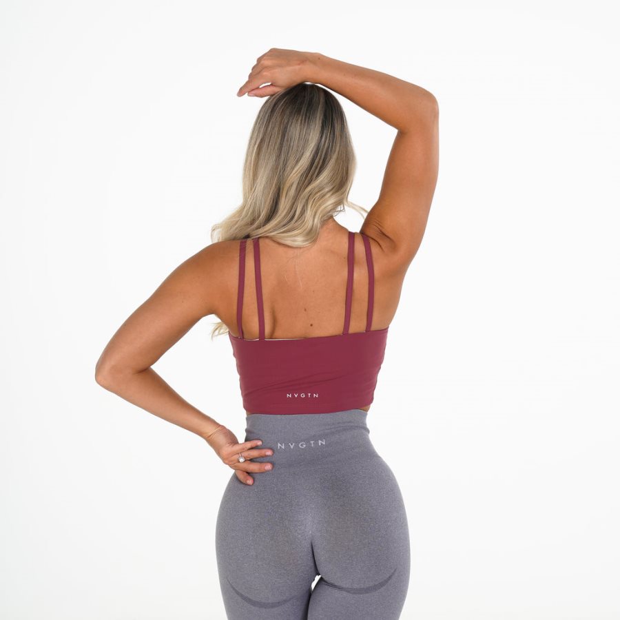 NVGTN Poise Top Sport Bh Damen Bordeaux Österreich | M4xEUXLI