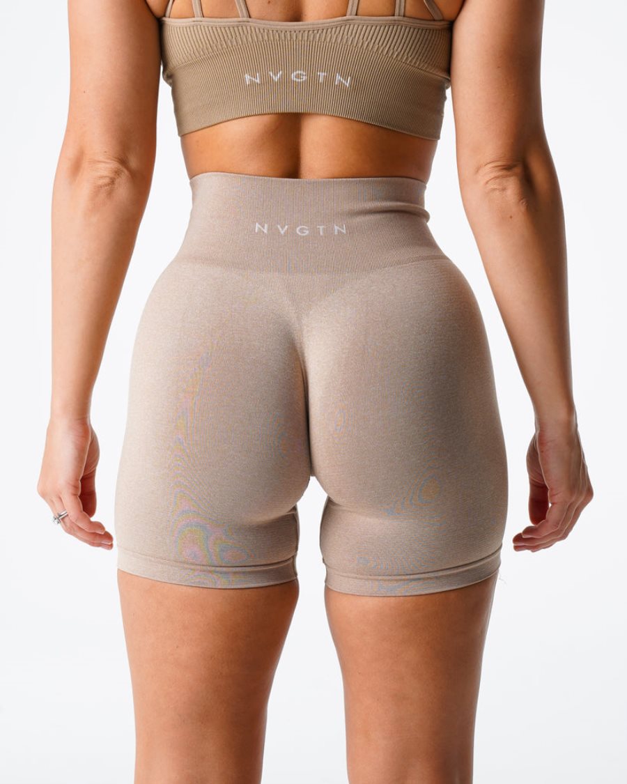 NVGTN Pro Seamless Kurze Hose Damen Beige Österreich | 6FhGxUsx