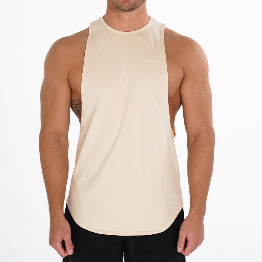 NVGTN Pulse Edge Muskelshirt Herren Beige Österreich | LRVq6DoA