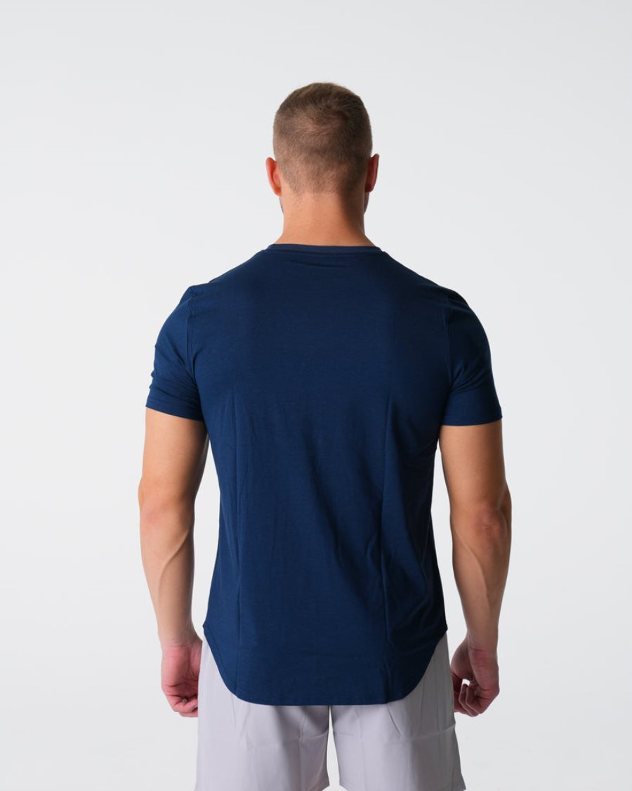 NVGTN Pulse Fitted T-shirts Herren Navy Österreich | zaIdGdt4