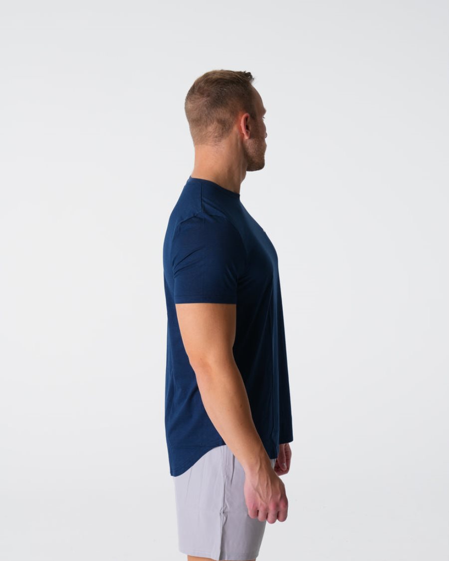 NVGTN Pulse Fitted T-shirts Herren Navy Österreich | zaIdGdt4