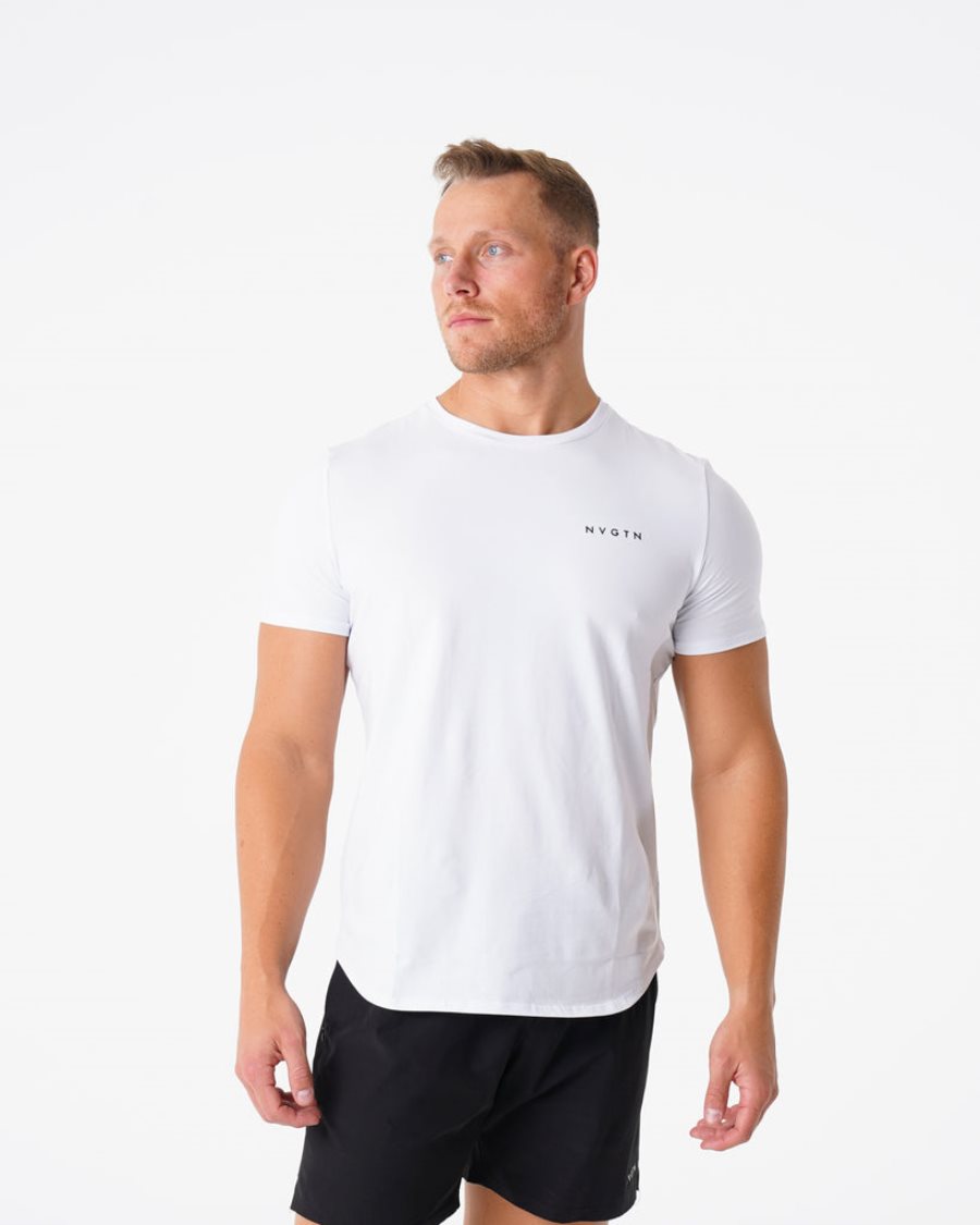 NVGTN Pulse Fitted T-shirts Herren Weiß Österreich | FCVDdkix