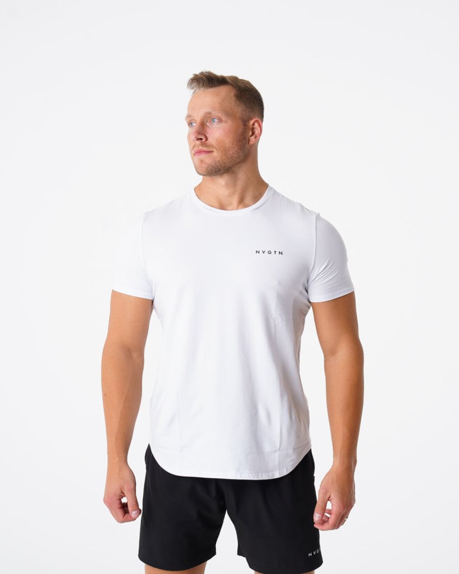 NVGTN Pulse Fitted T-shirts Herren Weiß Österreich | FCVDdkix