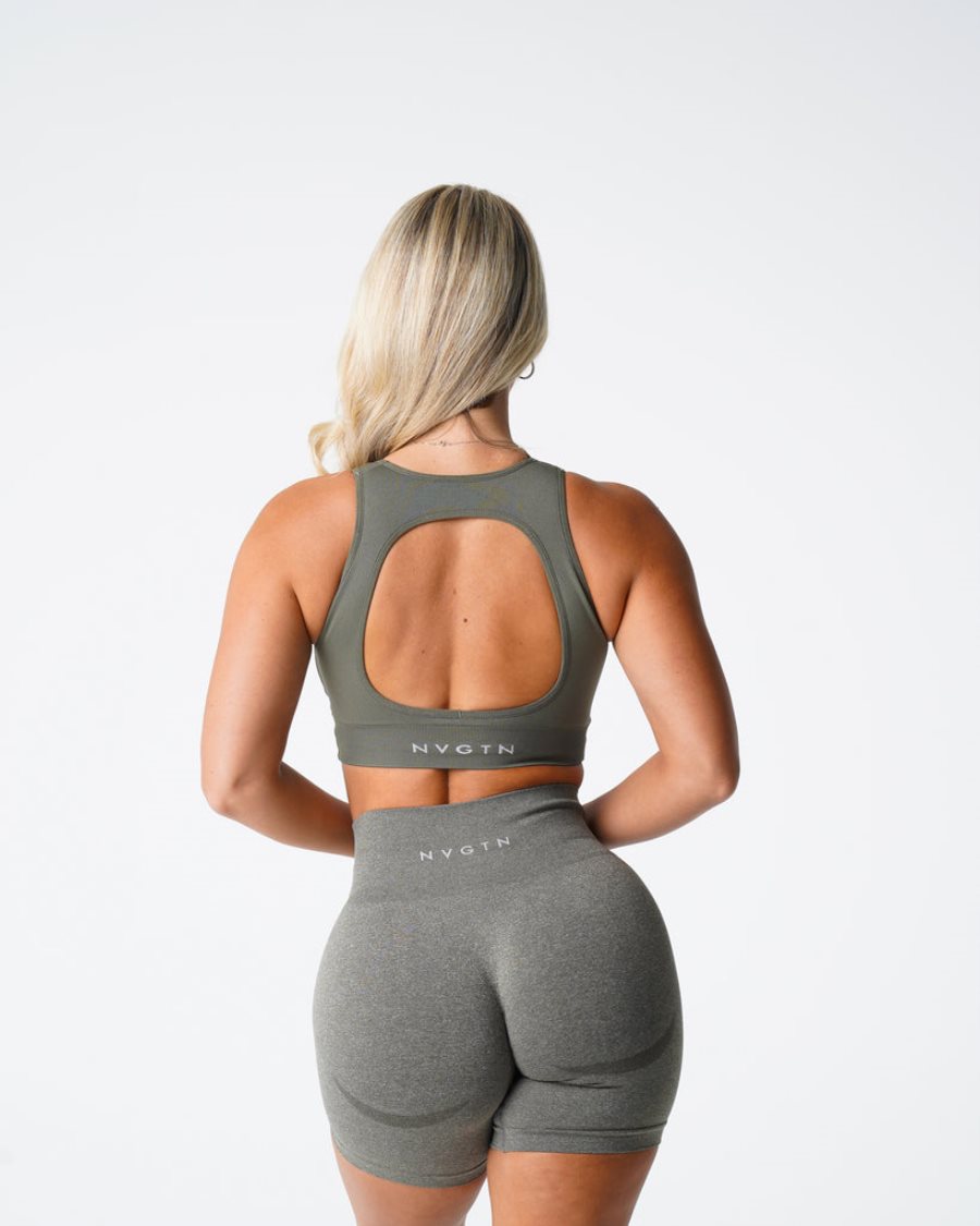 NVGTN Pursuit Seamless Sport Bh Damen Khaki Grün Österreich | WVUCDDO1