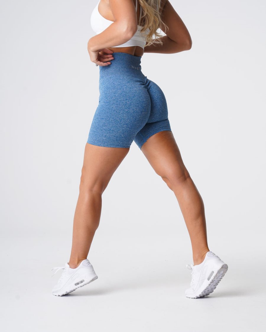 NVGTN Scrunch Seamless Kurze Hose Damen Blau Österreich | 0zrX24GS