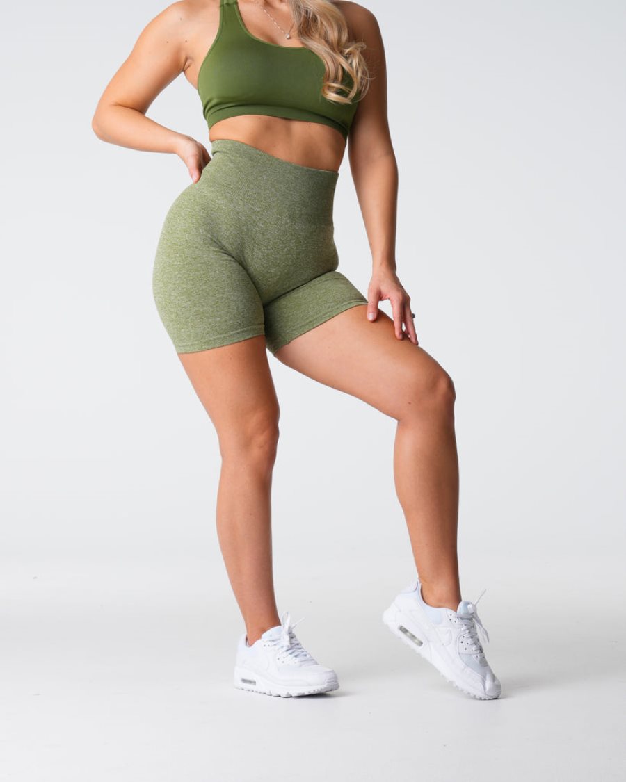 NVGTN Scrunch Seamless Kurze Hose Damen Grün Österreich | X8haefaE