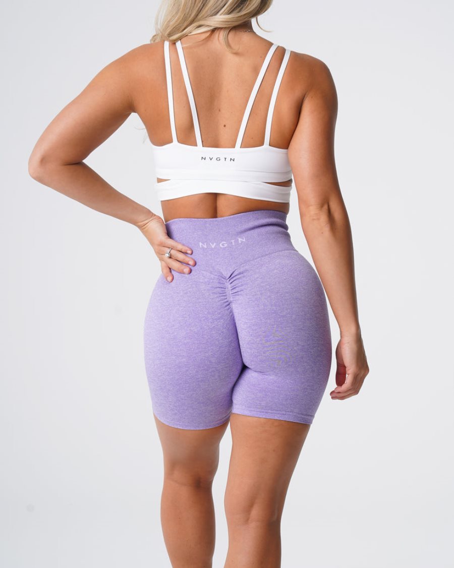 NVGTN Scrunch Seamless Kurze Hose Damen Lila Österreich | j4GrKWZM