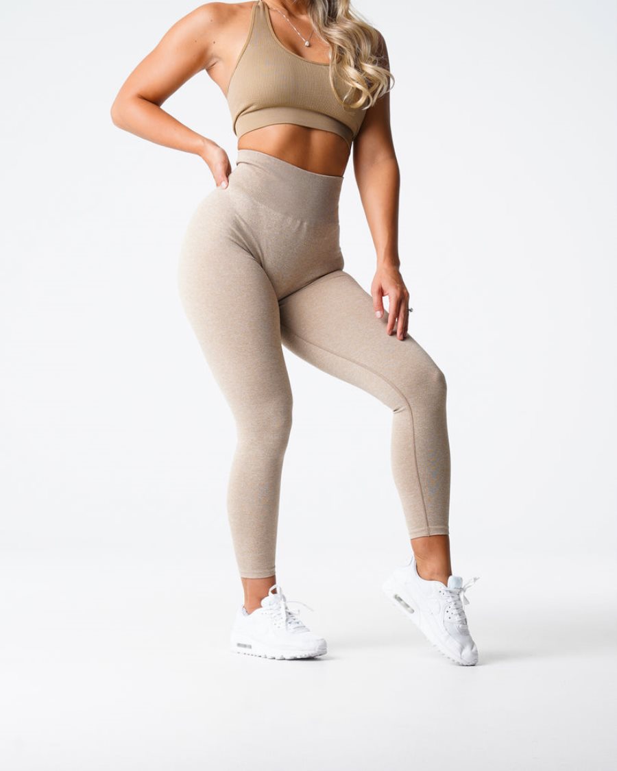 NVGTN Scrunch Seamless Leggings Damen Beige Österreich | W8ThUuLi