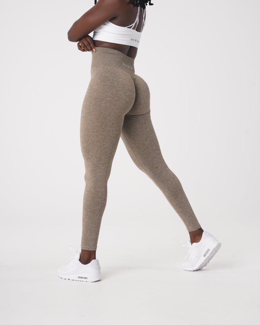 NVGTN Scrunch Seamless Leggings Damen Braun Österreich | Vrav97Sb