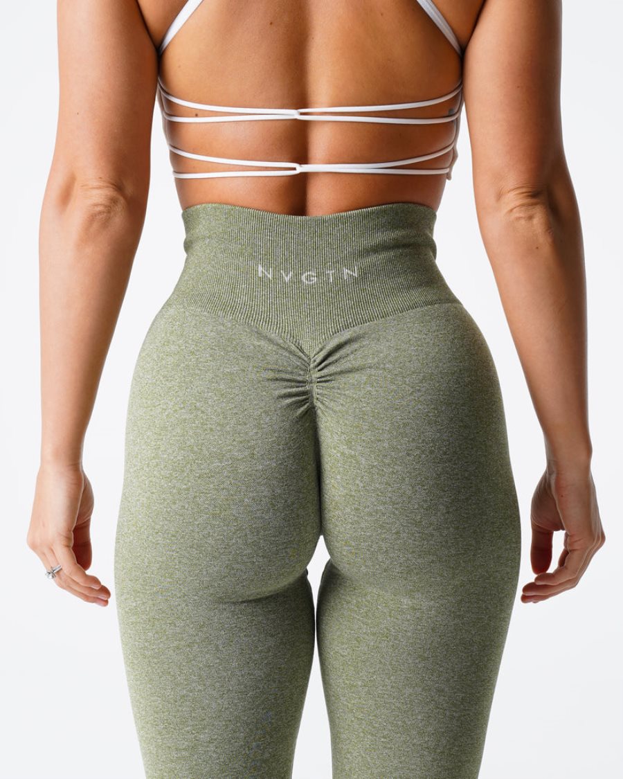 NVGTN Scrunch Seamless Leggings Damen Grün Österreich | GiidDkv8