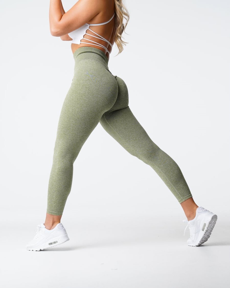 NVGTN Scrunch Seamless Leggings Damen Grün Österreich | GiidDkv8