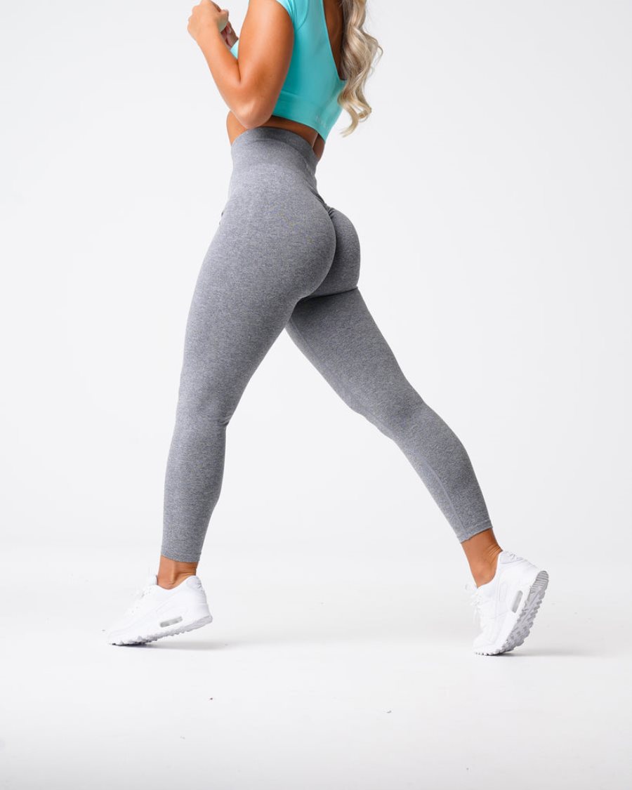 NVGTN Scrunch Seamless Leggings Damen Grau Österreich | baCktObe