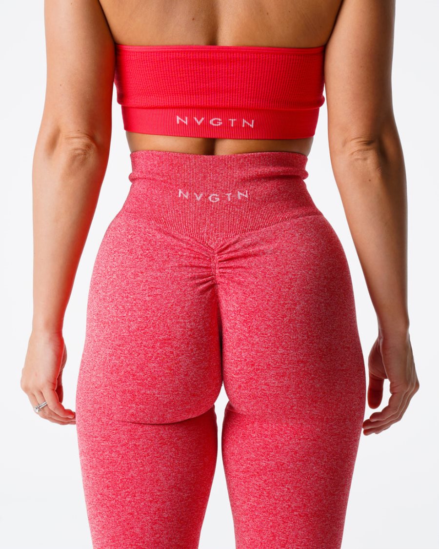 NVGTN Scrunch Seamless Leggings Damen Rot Österreich | R9qP2ttK