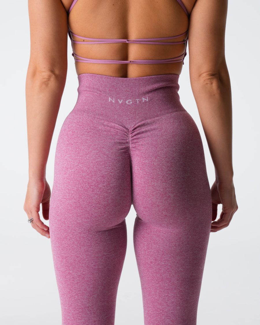 NVGTN Scrunch Seamless Leggings Damen Rosa Österreich | cmFzBFe9