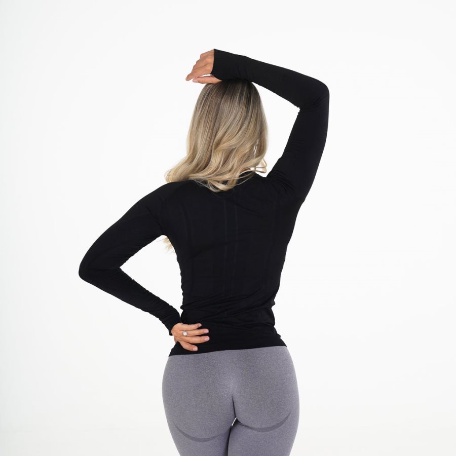 NVGTN Shape Seamless Long-Sleeve Oberteile Damen Schwarz Österreich | 3Rg5j4jM