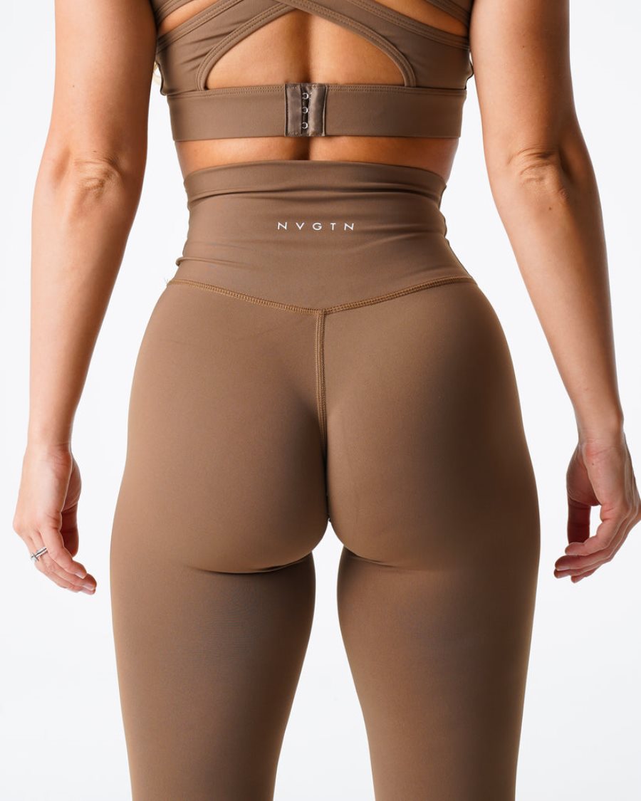 NVGTN Signature 2.0 Leggings Damen Braun Österreich | ydfFL1uq