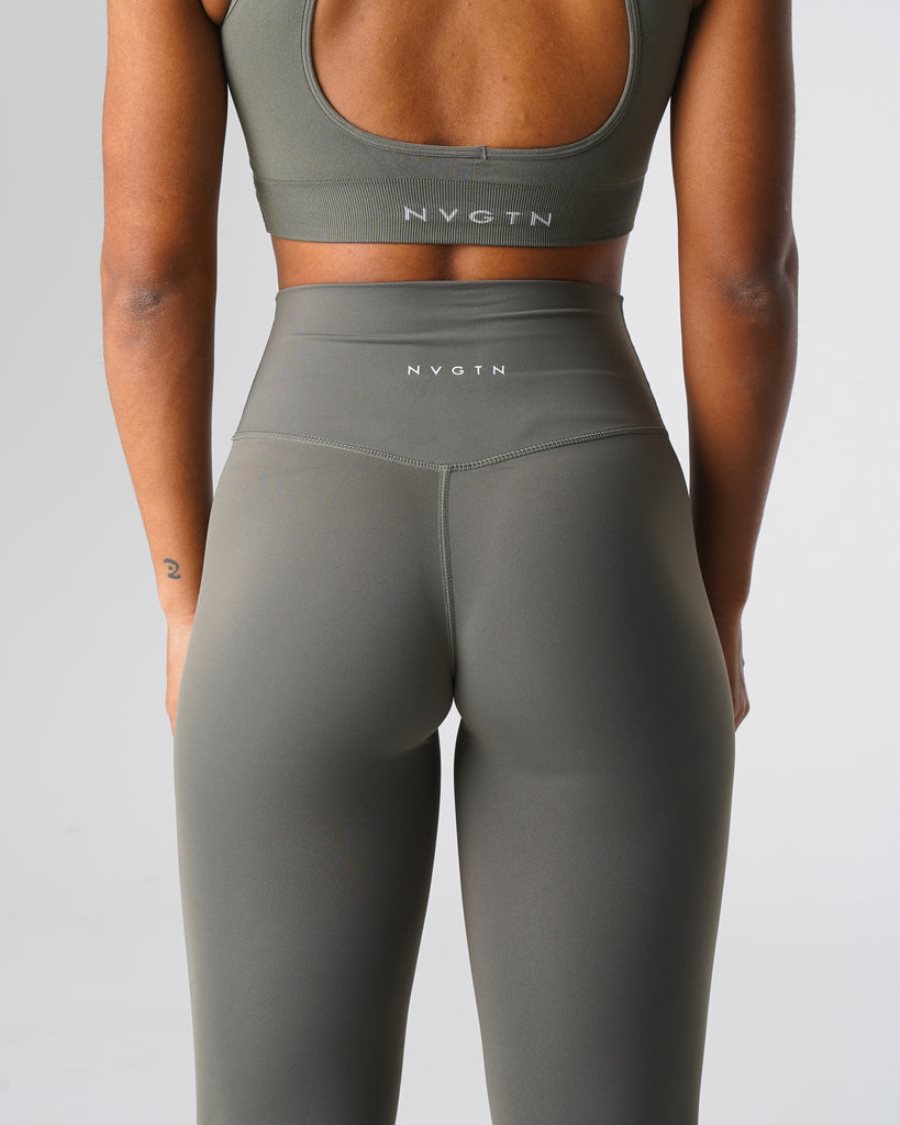 NVGTN Signature 2.0 Leggings Damen Khaki Grün Österreich | 0zvf0VYC