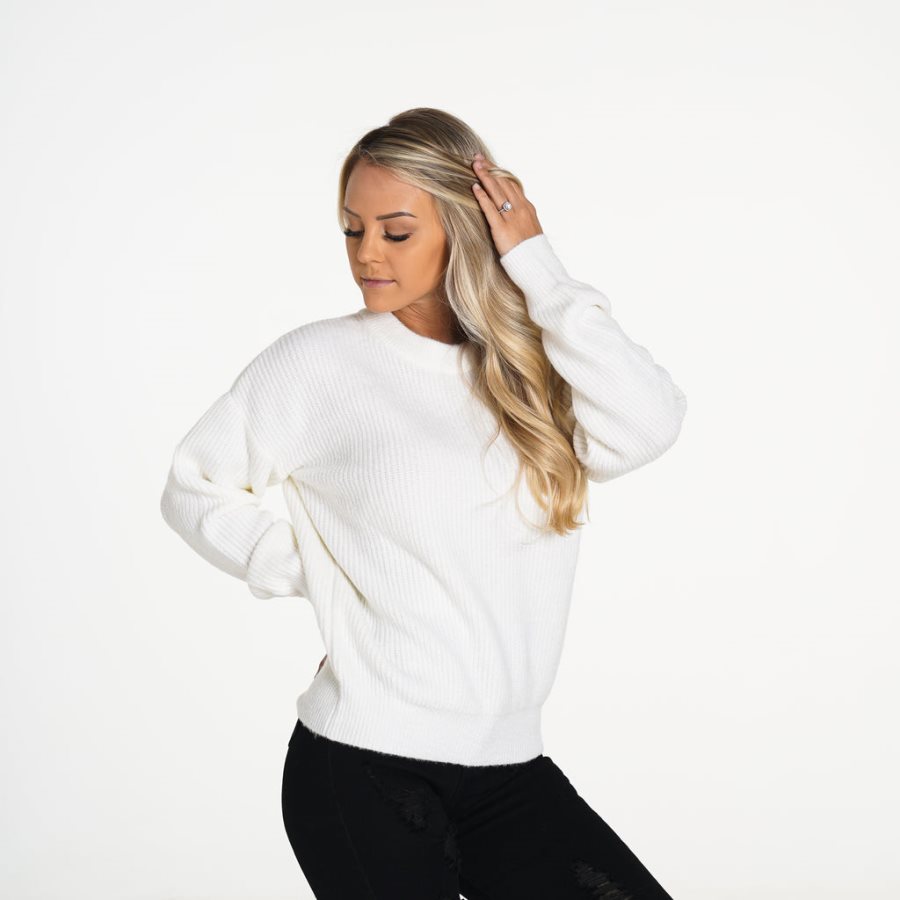 NVGTN Snowy Nights Oversized Pullover Damen Weiß Österreich | MTuRnOCV