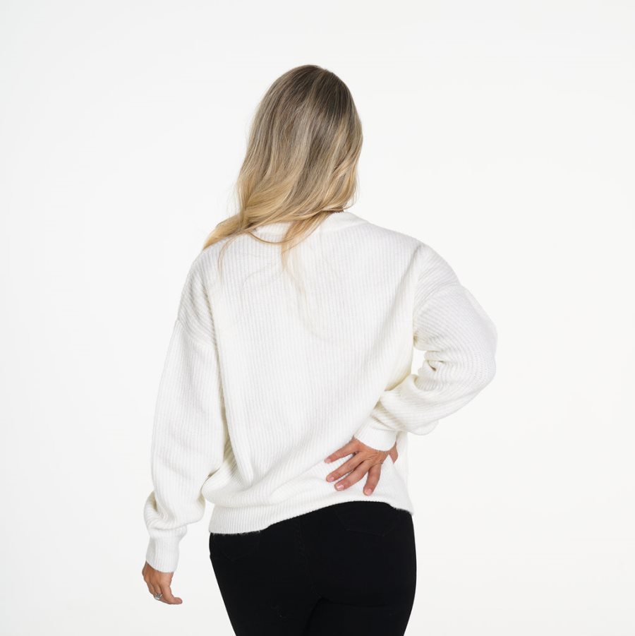 NVGTN Snowy Nights Oversized Pullover Damen Weiß Österreich | MTuRnOCV