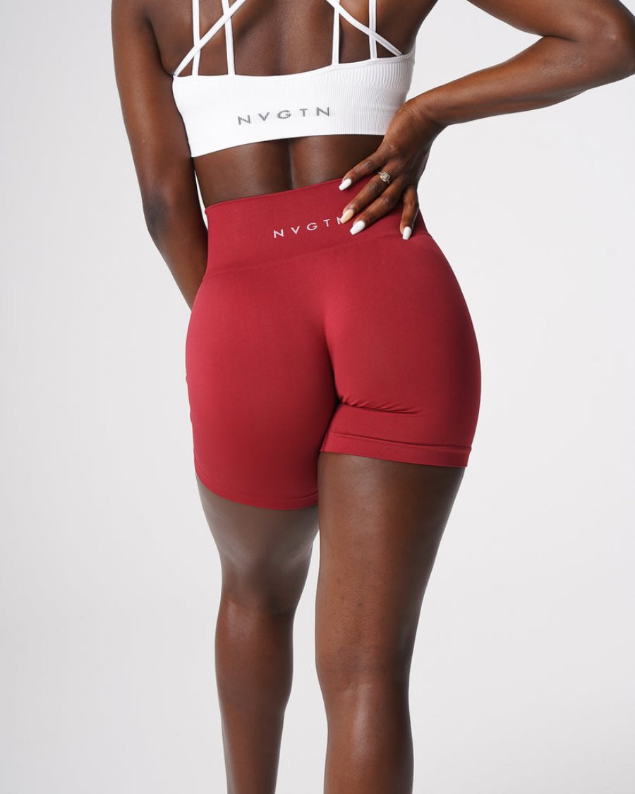 NVGTN Solid Seamless Kurze Hose Damen Rot Österreich | H8xFPiP5